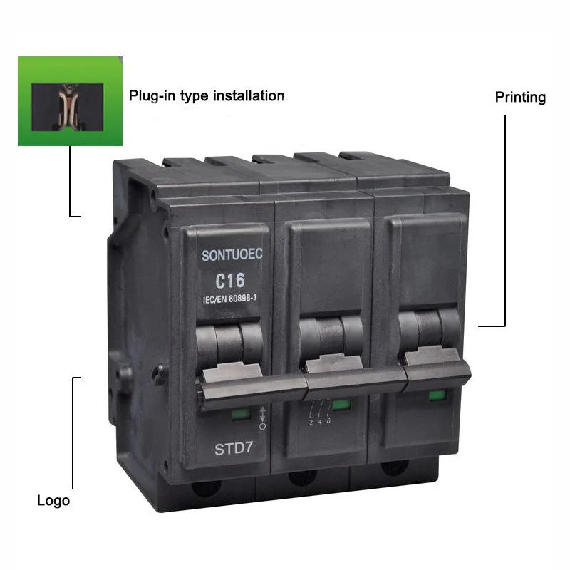Plug in Type 3P Miniature Circuit Breaker MCB