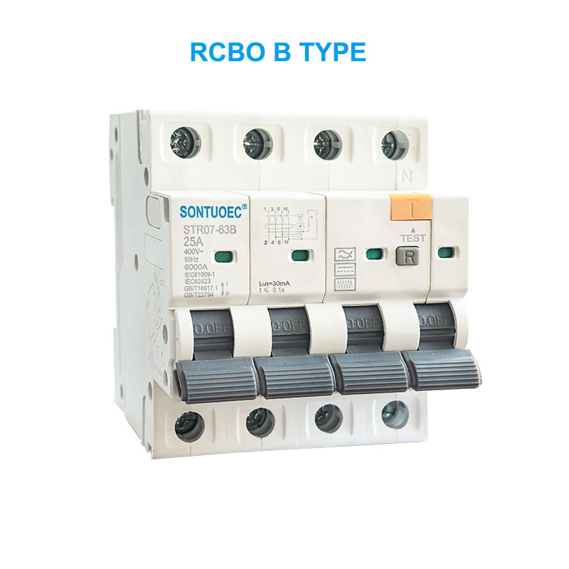 STRO7-63B RCBO B TYPE 2p 4p Residual Current Circuit Breaker